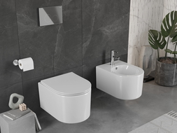 Mexen Sofia Rimless WC Bowl with Soft-Close Slim Seat, Duroplast, White Gloss - 30540400