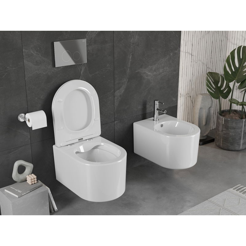 Mexen Sofia Rimless WC Bowl with Soft-Close Slim Seat, Duroplast, White Gloss - 30540400