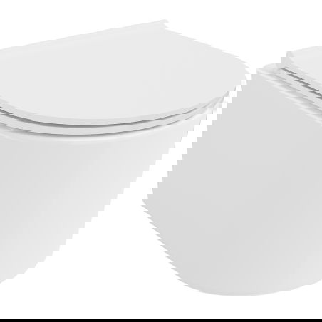 Mexen Sofia Rimless Toilet Bowl with Soft-Close Slim Seat, Duroplast, Glossy White - 30540500