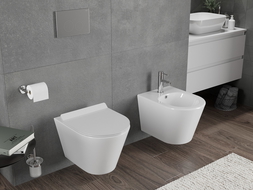 Mexen Rico Rimless Tornado WC Bowl with Soft-Close Slim Seat, Duroplast, Glossy White - 30720100T