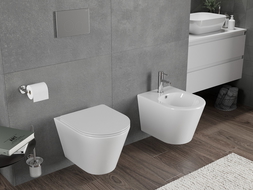 Mexen Rico Rimless Tornado WC Bowl with Soft-Close Slim Seat, Duroplast, White Gloss - 30720300T