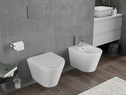 Mexen Rico Rimless Tornado WC Bowl with Soft-Close Slim Seat, Duroplast, White Gloss - 30720400T