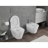 Mexen Rico rimless WC bowl with soft-close slim seat, duroplast, glossy white - 30720400T