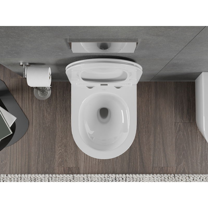 Mexen Rico Rimless Tornado WC Bowl with Soft-Close Slim Seat, Duroplast, White Gloss - 30720400T