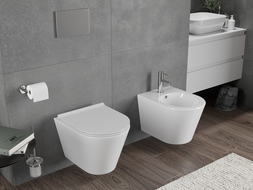 Mexen Rico Rimless Tornado WC Bowl with Slim Soft-Close Seat, Duroplast, White Gloss - 30720500T