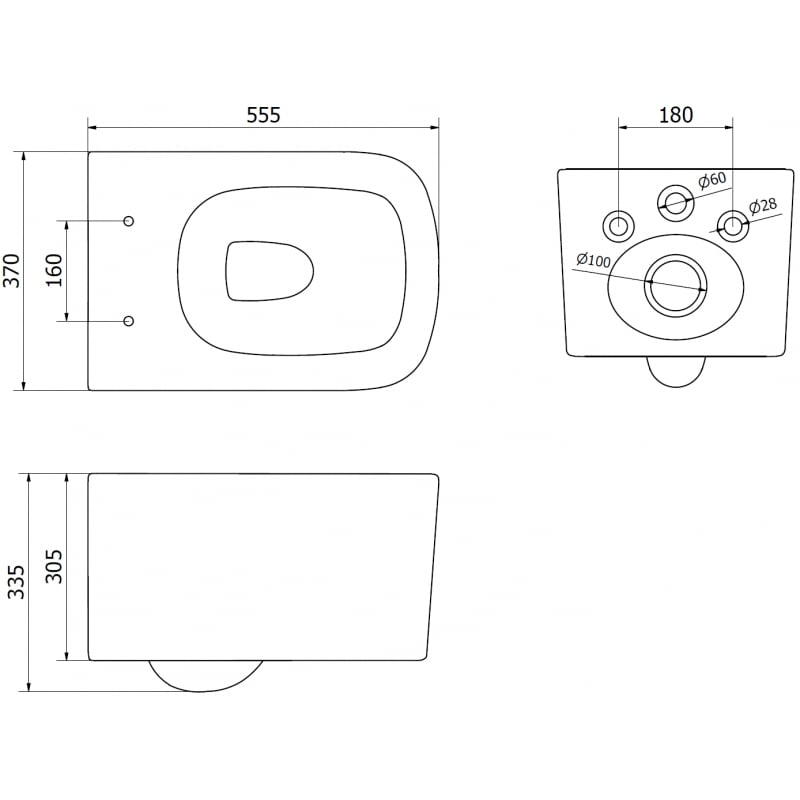 Mexen Vivo Rimless Tornado WC Bowl, White Gloss - 3361XX00T