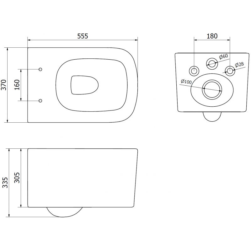 Mexen Vivo rimless Tornado toilet bowl with slim soft-close seat, duroplast, white gloss - 30610200T