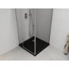 Mexen Roma swing shower cabin 90 x 90 cm, transparent, chrome + Flat tray, black - 854-090-090-01-00-4070