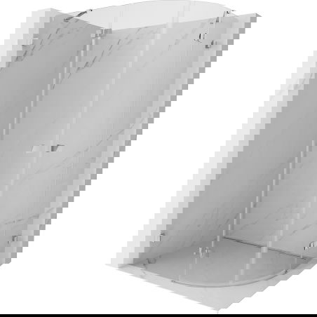 Mexen Lunar semi-circular pivot shower enclosure left 90 x 80 cm, transparent, chrome - 833-090L-080P-01-00