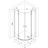 Mexen Lunar shower enclosure semicircular hinged left 100 x 70 cm, transparent, chrome - 833-100L-070P-01-00