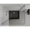 Mexen Roma 90 x 100 cm Swing Shower Enclosure, Transparent, Chrome + Flat Shower Tray, Black - 854-090-100-01-00-4070