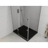 Mexen Roma 90 x 100 cm Swing Shower Enclosure, Transparent, Chrome + Flat Shower Tray, Black - 854-090-100-01-00-4070