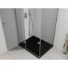 Mexen Roma hinged shower cubicle 90 x 120 cm, Transparent, Chrome + shower tray Flat, Black - 854-090-120-01-00-4070
