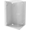 Mexen Lunar semi-circular shower enclosure with left folding door 80 x 70 cm, transparent, white - 833-080L-070P-20-00