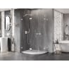 Mexen Lunar semi-circular shower enclosure with left folding door 80 x 70 cm, transparent, white - 833-080L-070P-20-00
