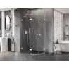 Mexen Lunar semi-circular shower enclosure with left folding door 80 x 70 cm, transparent, white - 833-080L-070P-20-00