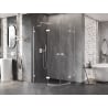 Mexen Lunar semicircular left hinged shower enclosure 100 x 80 cm, transparent, white - 833-100L-080P-20-00
