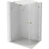 Mexen Lunar Semi-Circular Left-Hinge Shower Enclosure 90 x 80 cm, Transparent, Gold - 833-090L-080P-50-00