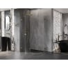 Mexen Lunar Semi-Circular Left-Hinge Shower Enclosure 90 x 80 cm, Transparent, Gold - 833-090L-080P-50-00