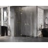 Mexen Lunar Semi-Circular Left-Hinge Shower Enclosure 90 x 80 cm, Transparent, Gold - 833-090L-080P-50-00