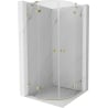 Mexen Lunar semi-circular hinged shower cabin 100 x 100 cm, transparent, gold - 833-100L-100P-50-00