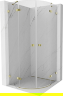 Mexen Lunar semi-circular shower enclosure hinged 100 x 100 cm, transparent, gold - 833-100L-100P-50-00