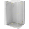 Mexen Lunar semi-circular left hinged shower cabin 80 x 70 cm, transparent, brushed gold - 833-080L-070P-55-00