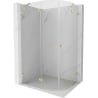 Mexen Lunar semicircular shower enclosure with left pivot door 90 x 70 cm, transparent, brushed gold - 833-090L-070P-55-00