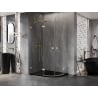 Mexen Lunar semicircular shower enclosure with left pivot door 90 x 70 cm, transparent, brushed gold - 833-090L-070P-55-00