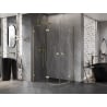 Mexen Lunar Semi-Circular Shower Enclosure, Left Hinge 90 x 70 cm, Transparent, Brushed Gold - 833-090L-070P-55-00