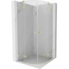 Mexen Lunar semicircular shower cabin with hinged door 90 x 90 cm, transparent, brushed gold - 833-090L-090P-55-00