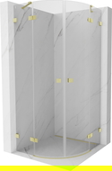 Mexen Lunar semicircular shower cabin with hinged door 90 x 90 cm, transparent, brushed gold - 833-090L-090P-55-00