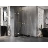 Mexen Lunar semicircular shower cabin with hinged door 90 x 90 cm, transparent, brushed gold - 833-090L-090P-55-00