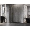 Mexen Lunar semicircular shower cabin with hinged door 90 x 90 cm, transparent, brushed gold - 833-090L-090P-55-00