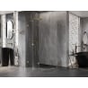 Mexen Lunar semicircular left hinged shower enclosure 100 x 80 cm, transparent, brushed gold - 833-100L-080P-55-00