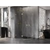 Mexen Lunar semicircular left hinged shower enclosure 100 x 80 cm, transparent, brushed gold - 833-100L-080P-55-00