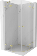 Mexen Lunar semicircular pivot shower cabin 100 x 100 cm, transparent, brushed gold - 833-100L-100P-55-00
