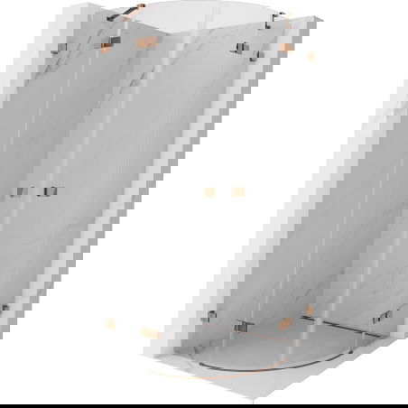 Mexen Lunar semi-circular shower enclosure hinged 70 x 70 cm, transparent, rose gold - 833-070L-070P-60-00