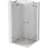 Mexen Lunar semicircular pivot shower enclosure 80 x 80 cm, transparent, rose gold - 833-080L-080P-60-00