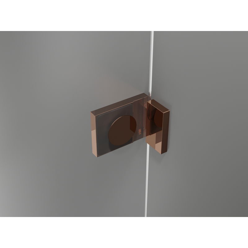 Mexen Lunar semicircular shower enclosure hinged 90 x 90 cm, transparent, rose gold - 833-090L-090P-60-00