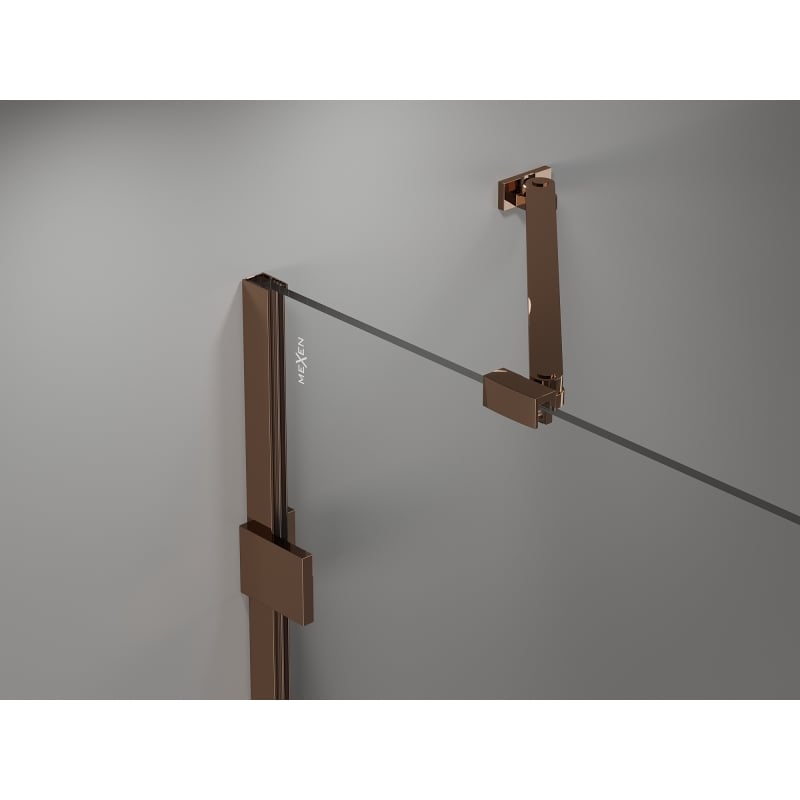 Mexen Lunar semi-circular left hinged shower cabin 100 x 70 cm, transparent, rose gold - 833-100L-070P-60-00