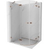 Mexen Lunar semi-circular left hinged shower cabin 100 x 70 cm, transparent, rose gold - 833-100L-070P-60-00