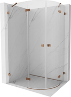 Mexen Lunar semi-circular left hinged shower cabin 100 x 70 cm, transparent, rose gold - 833-100L-070P-60-00