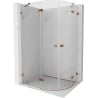 Mexen Lunar semicircular left hinged shower enclosure 100 x 80 cm, transparent, pink gold - 833-100L-080P-60-00