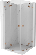Mexen Lunar semi-circular shower cabin hinged 100 x 100 cm, transparent, rose gold - 833-100L-100P-60-00