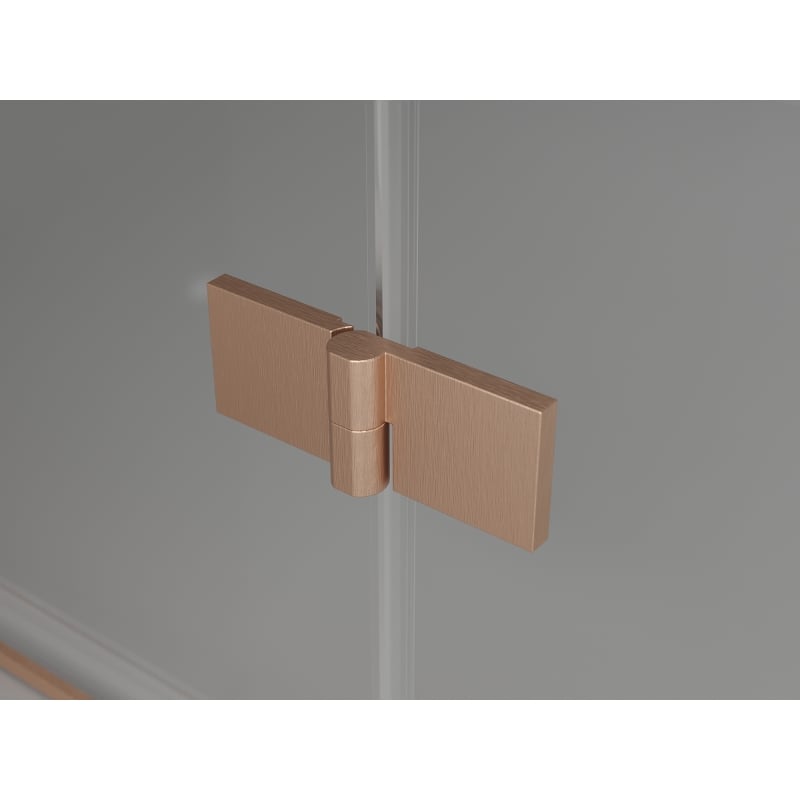 Mexen Lunar half-round shower enclosure swing left 80 x 70 cm, transparent, brushed copper - 833-080L-070P-65-00