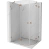 Mexen Lunar Semi-Circular Swing Shower Enclosure Left 80 x 70 cm, Transparent, Brushed Copper - 833-080L-070P-65-00