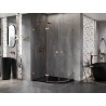 Mexen Lunar half-round shower enclosure swing left 80 x 70 cm, transparent, brushed copper - 833-080L-070P-65-00