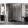 Mexen Lunar semi-circular hinged shower enclosure 80 x 80 cm, transparent, brushed copper - 833-080L-080P-65-00