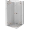 Mexen Lunar semi-circular shower cabin, swing 90 x 90 cm, transparent, brushed copper - 833-090L-090P-65-00